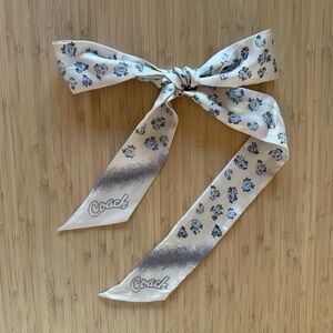 Coach Floral Print Silk Skinny Scarf